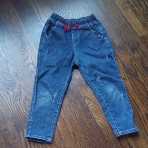 Stylish Kids Denim Jeans with Red Accents